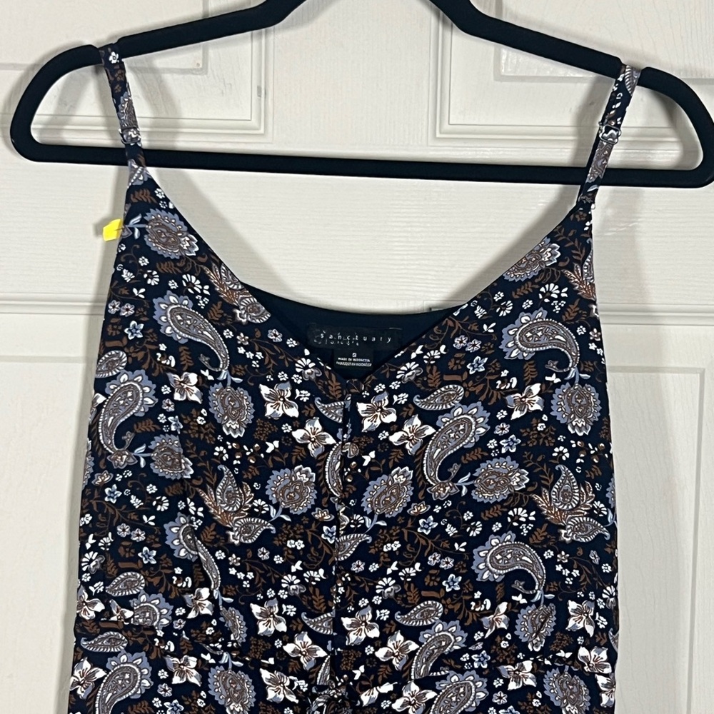 Sanctuary Hi Low Midi Dress Navy Paisley Boho Flowy Small - Picture 3 of 7